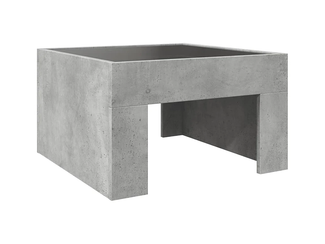 Table basse avec LED infini gris béton 50x50x30 cm
