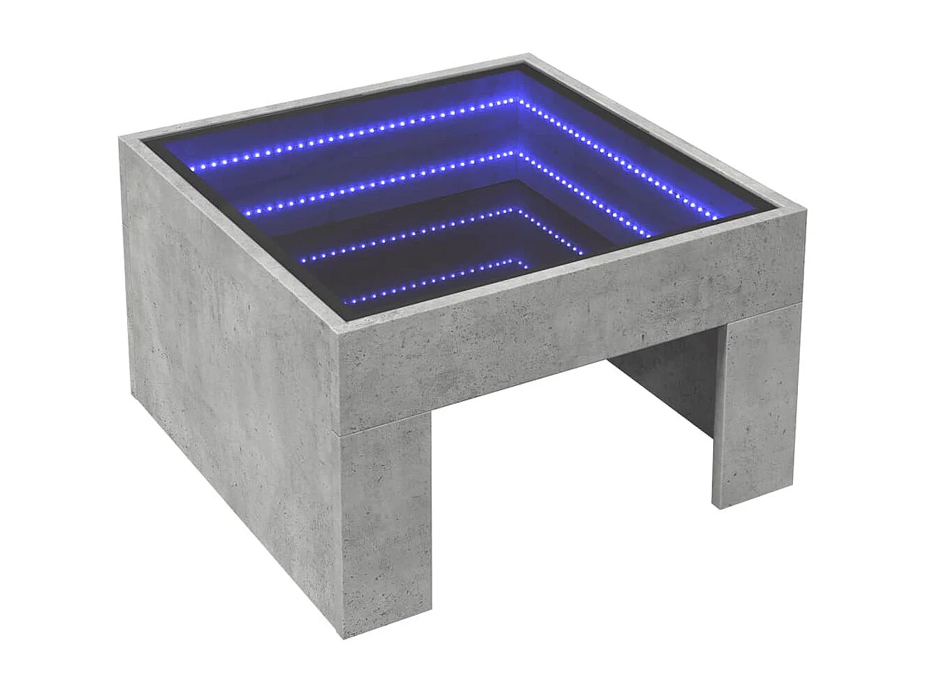 Mesa de centro con Infinity LED gris hormigón 50x50x30 cm