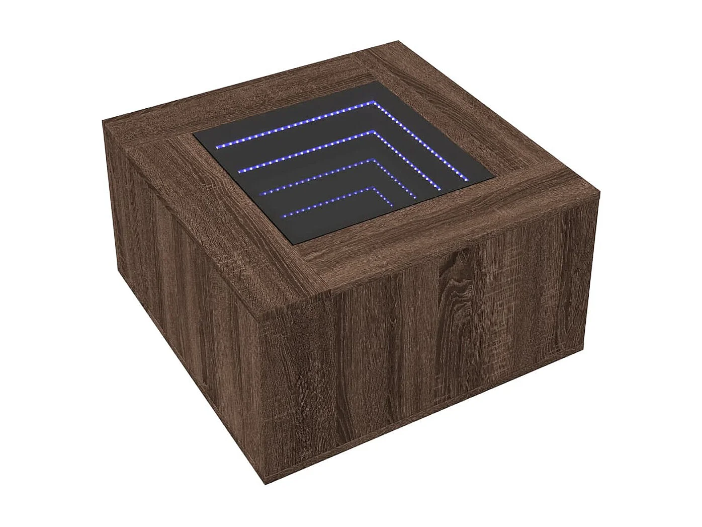 Table basse avec LED chêne marron 60x60x40 cm bois d'ingénierie