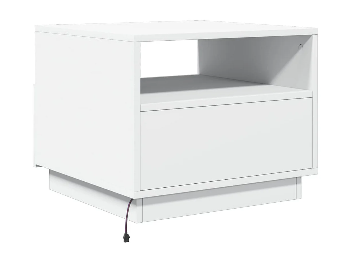 Table basse avec lumières LED blanc 50x49x40 cm