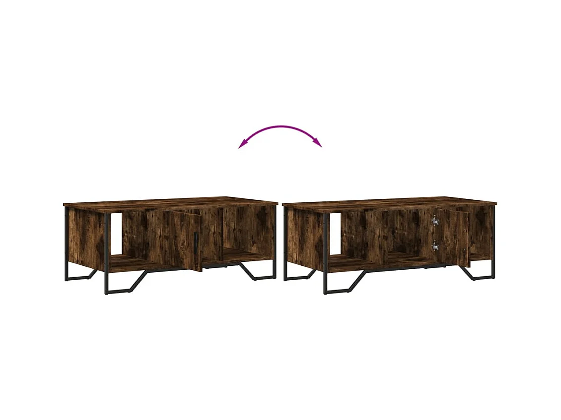 Table basse chêne fumé 100x51x40 cm bois d'ingénierie