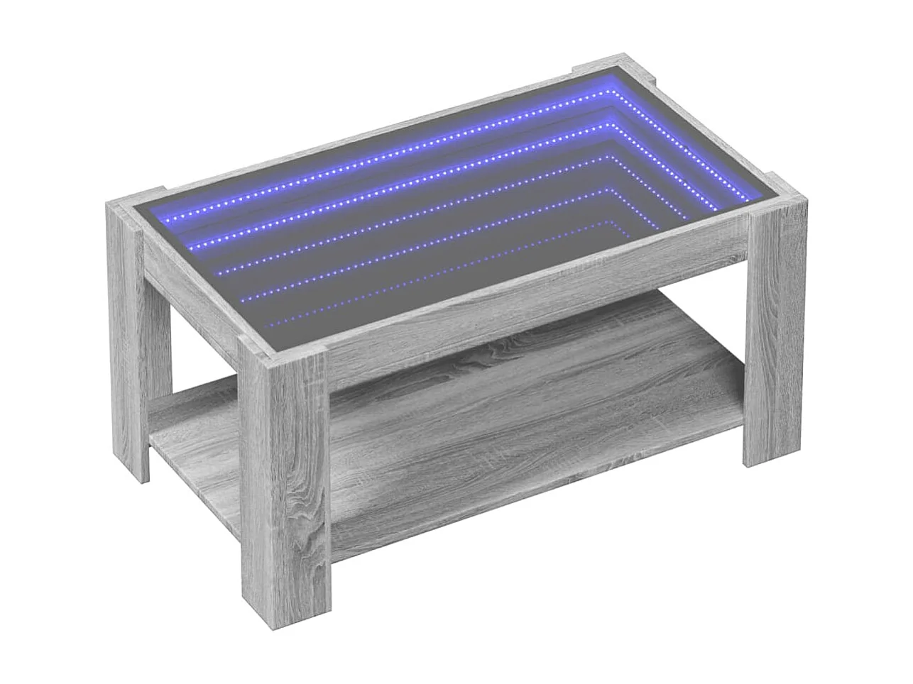 Table basse avec LED sonoma gris 93x53x45 cm bois d'ingénierie