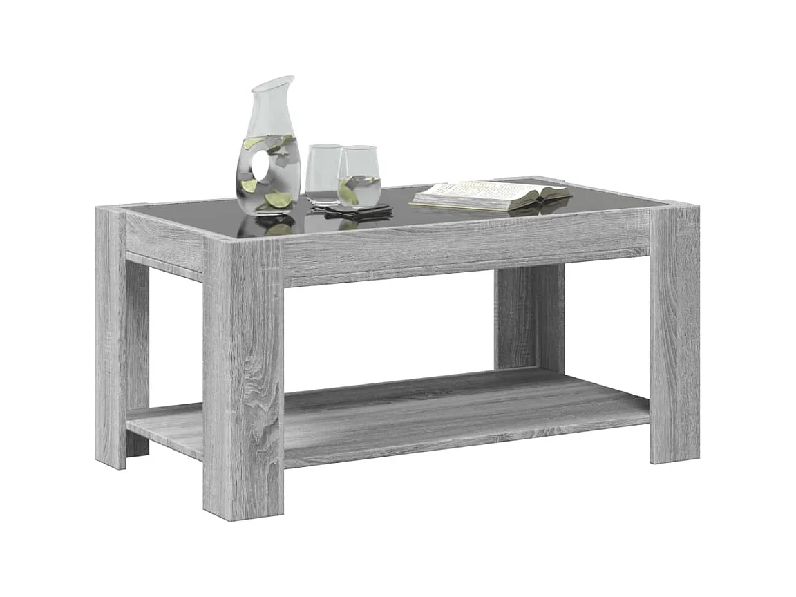 Table basse avec LED sonoma gris 93x53x45 cm bois d'ingénierie