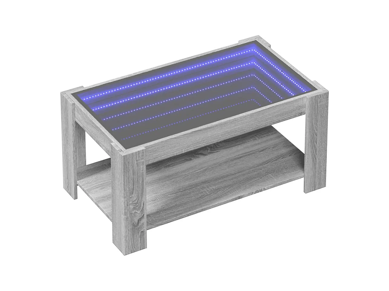 Table basse avec LED sonoma gris 93x53x45 cm bois d'ingénierie