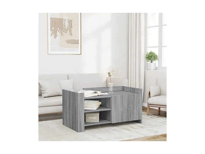 Table basse sonoma gris 100x50x50 cm bois d'ingénierie