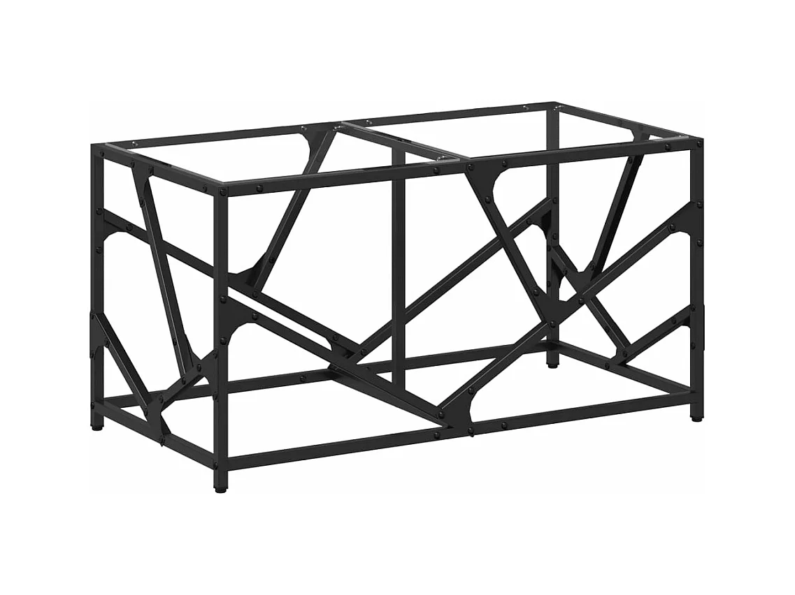 Table basse avec dessus en verre transparent 78,5x40x41cm acier
