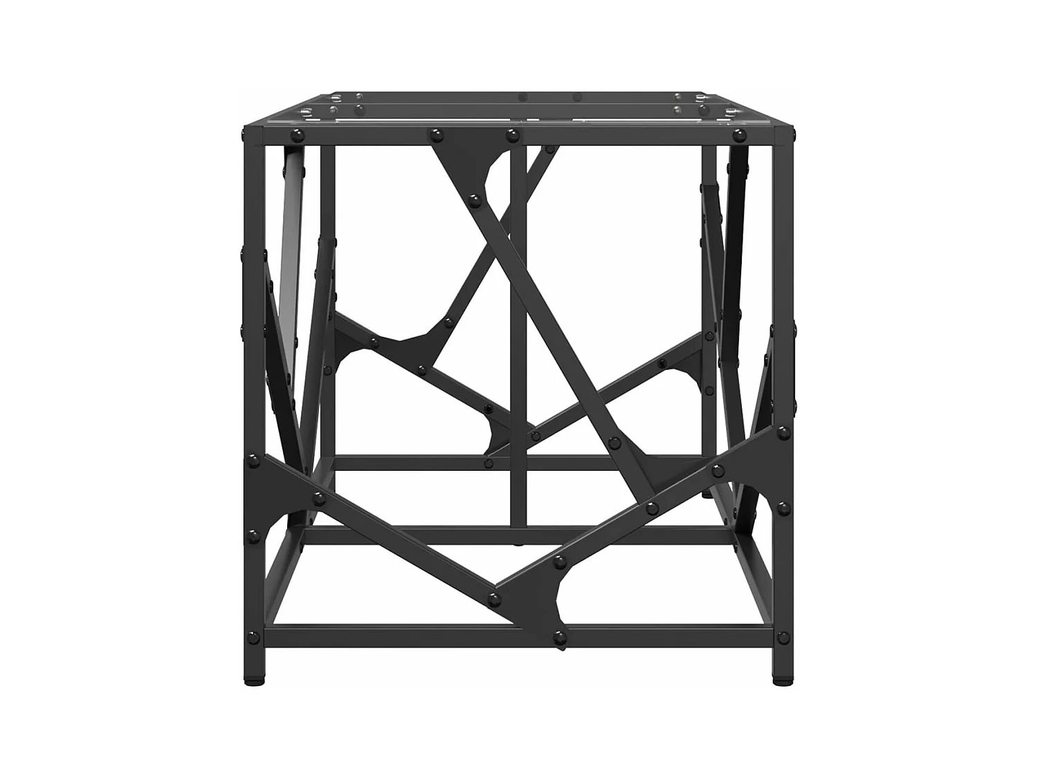 Table basse avec dessus en verre transparent 78,5x40x41cm acier