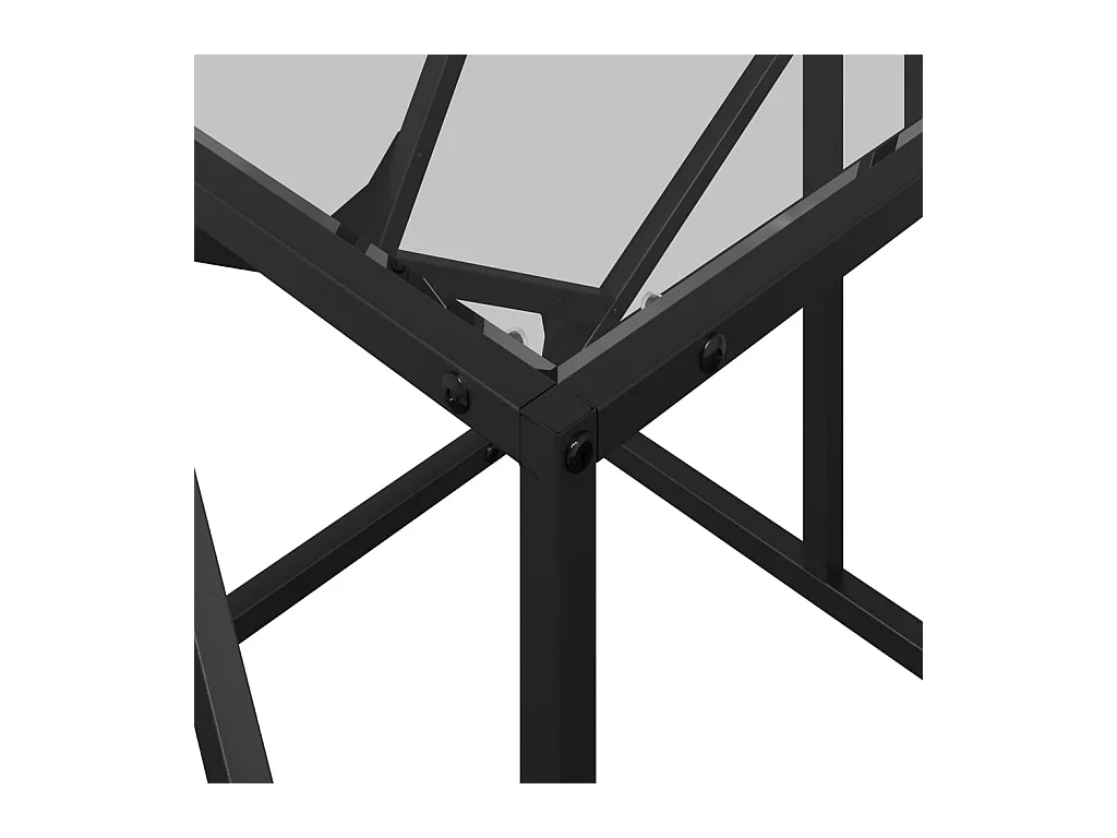Table basse avec dessus en verre transparent 78,5x40x41cm acier