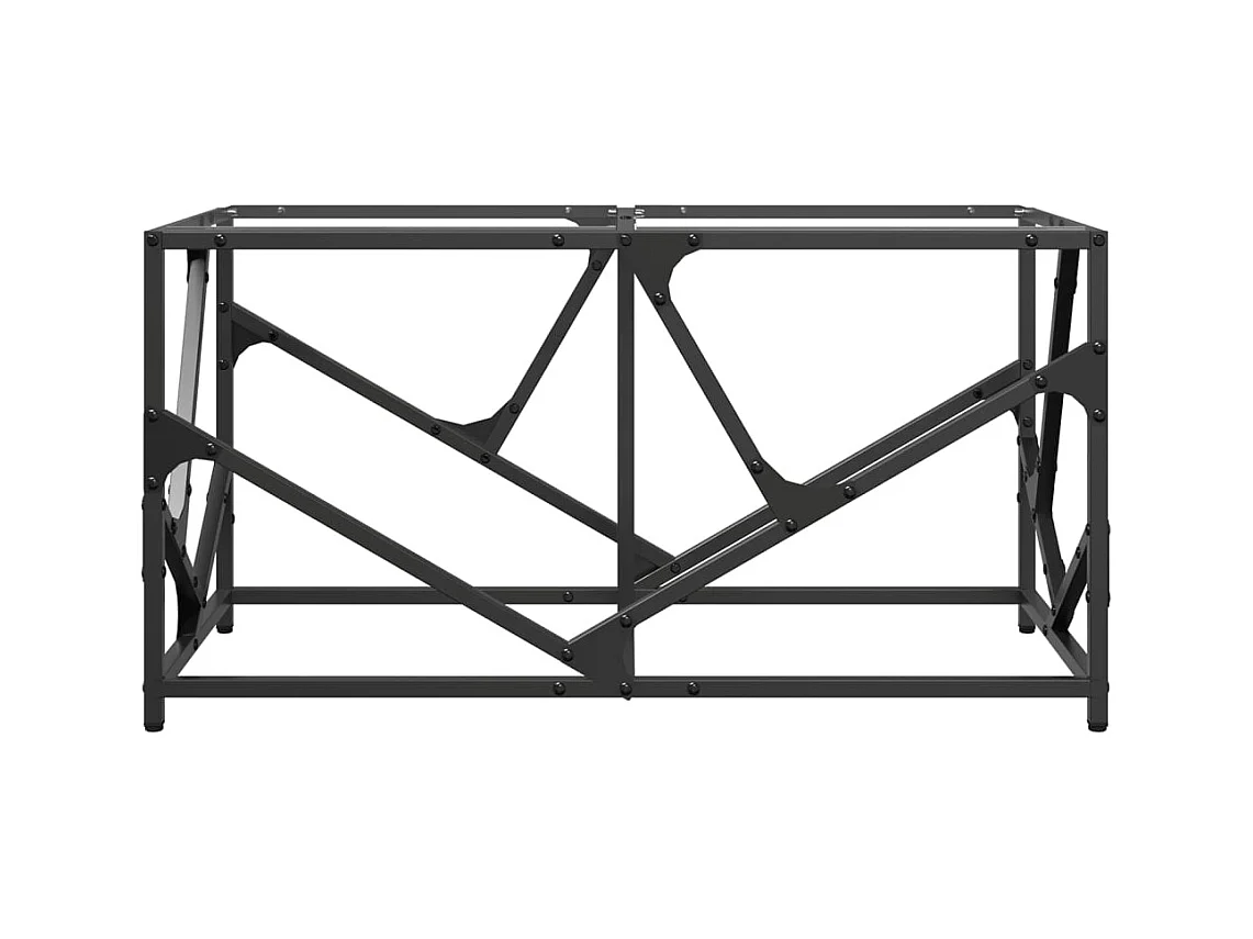 Table basse avec dessus en verre transparent 78,5x40x41cm acier