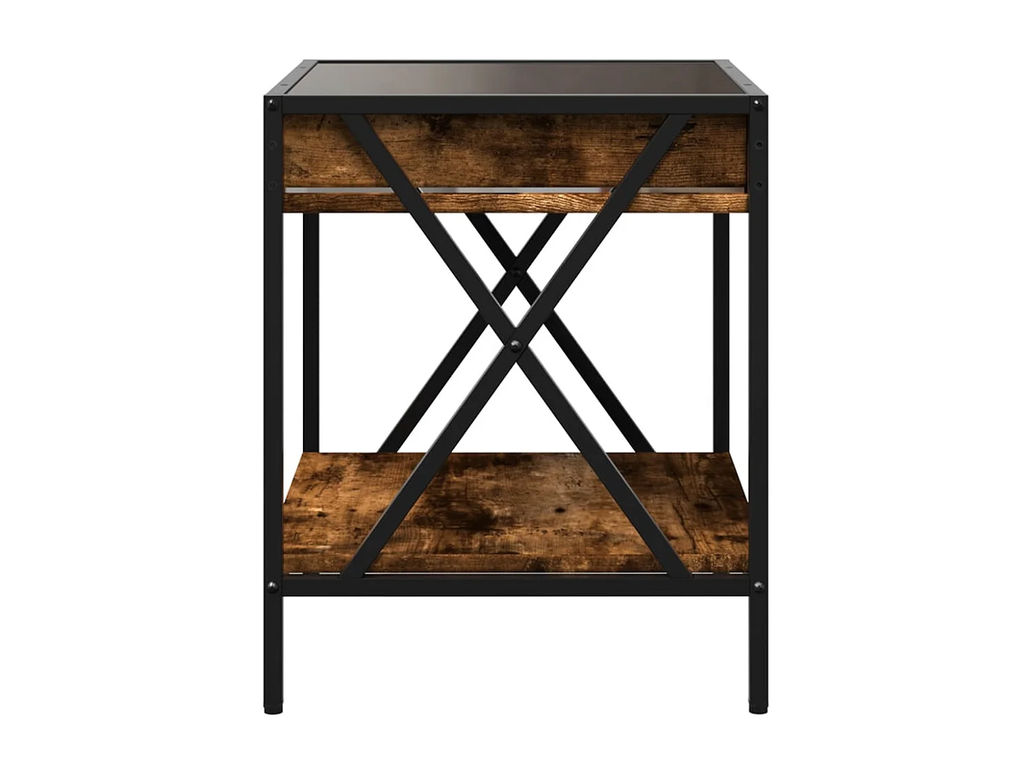 Table basse avec LED Infinity chêne fumé 40x40x49 cm