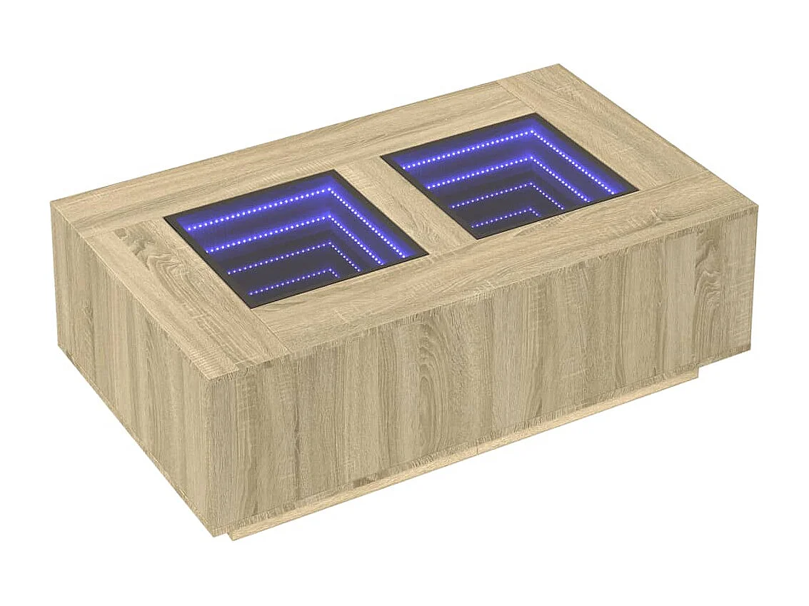 Table basse avec LED infini chêne sonoma 116x69x40 cm