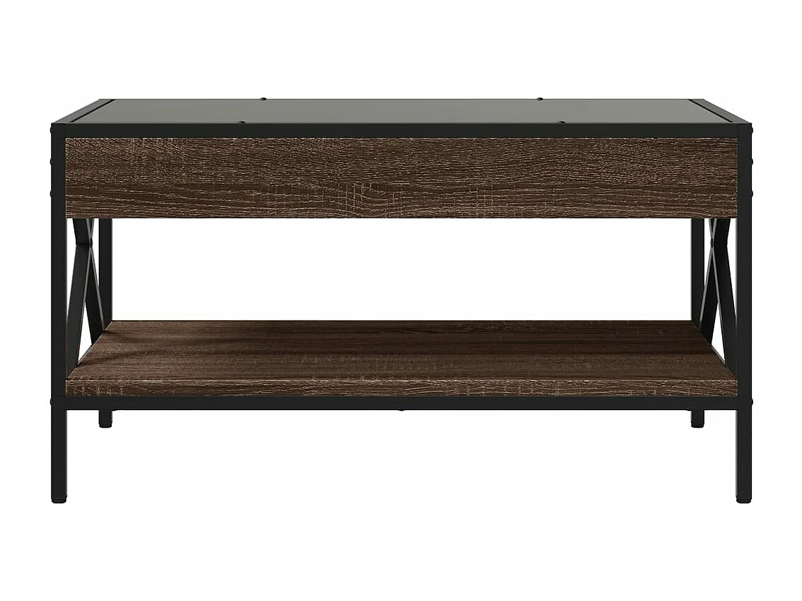 Table basse avec LED infini chêne marron 70x50x38 cm