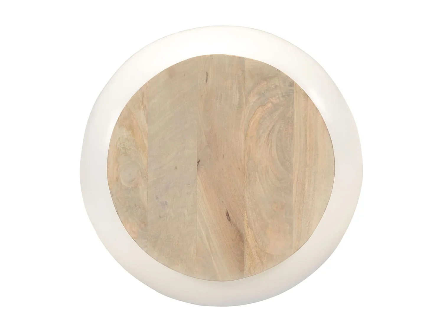 Mesa de centro de madera maciza de mango blanca 51x51x27 cm