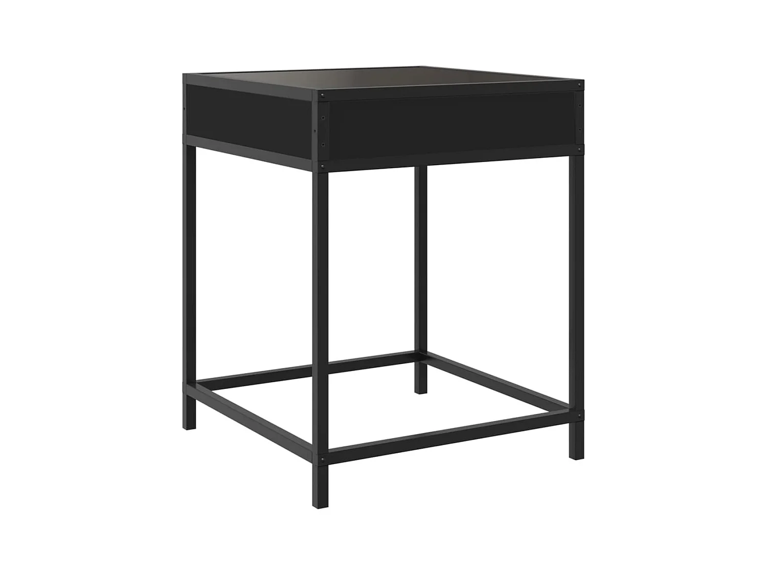 Table basse avec LED Infinity noir 40x40x51 cm