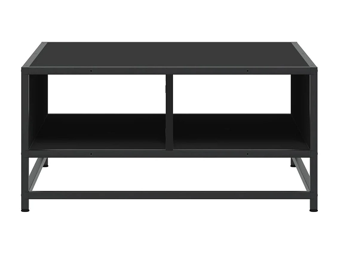 Table basse noir 60,5x60,5x30 cm bois d'ingénierie et métal