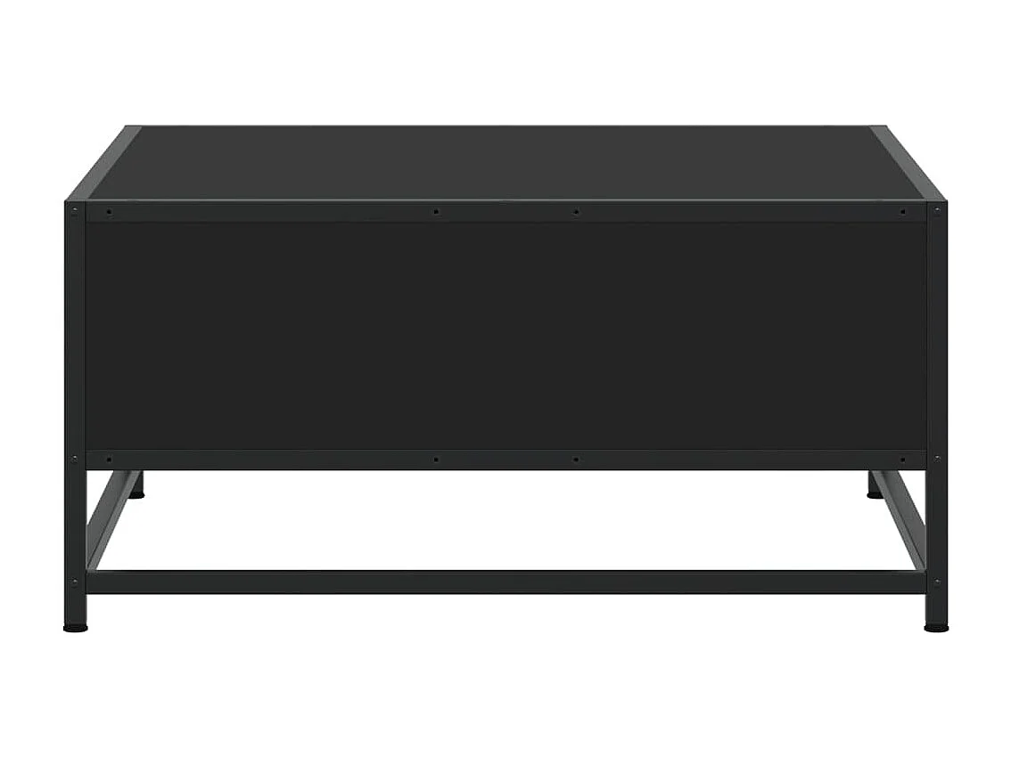 Table basse noir 60,5x60,5x30 cm bois d'ingénierie et métal