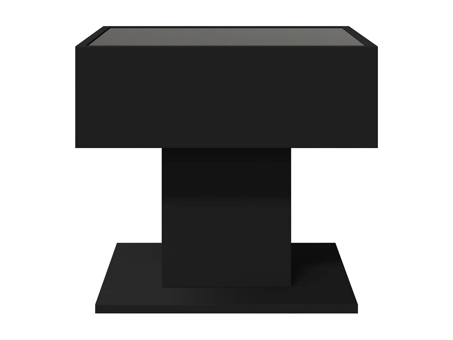 Table basse avec LED noir 50x50x45 cm bois d'ingénierie