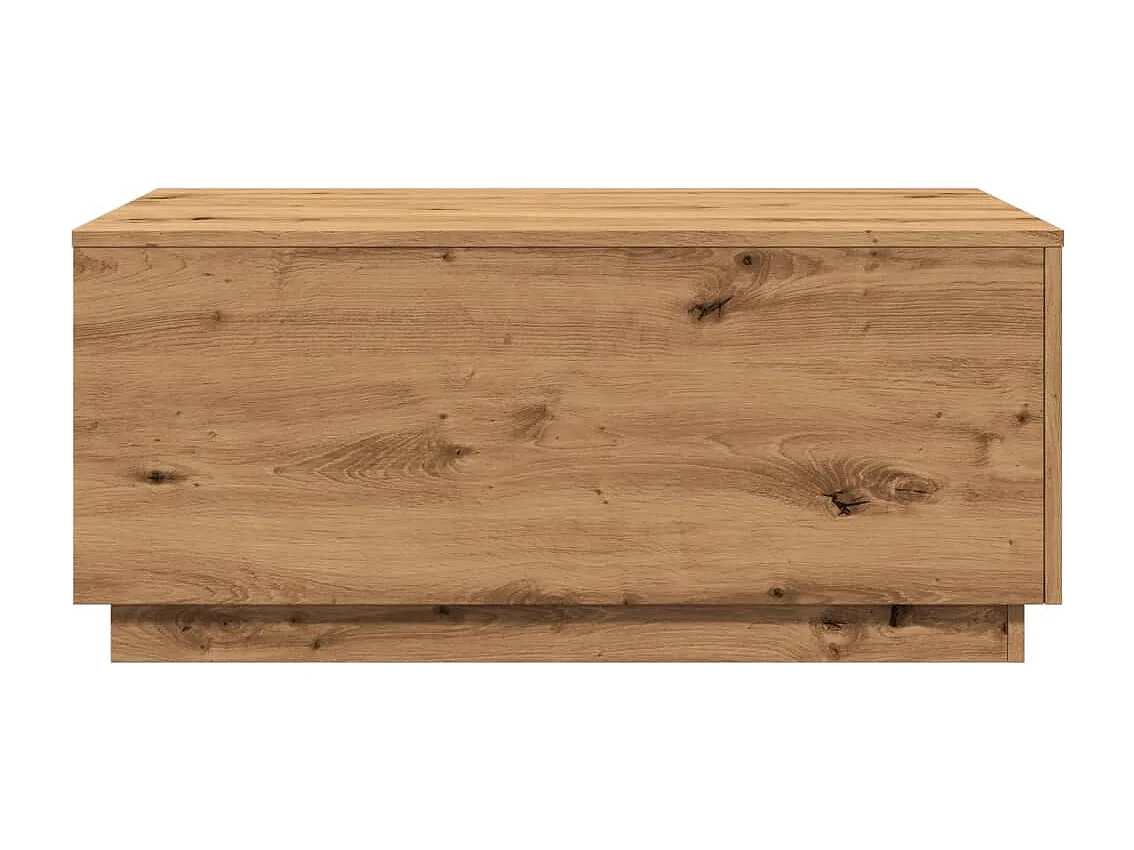 Table basse avec lumières LED chêne artisanal 90x50x40 cm