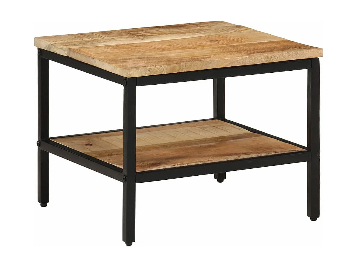 Mesa de centro de madera maciza de mango rugosa 45x45x35 cm