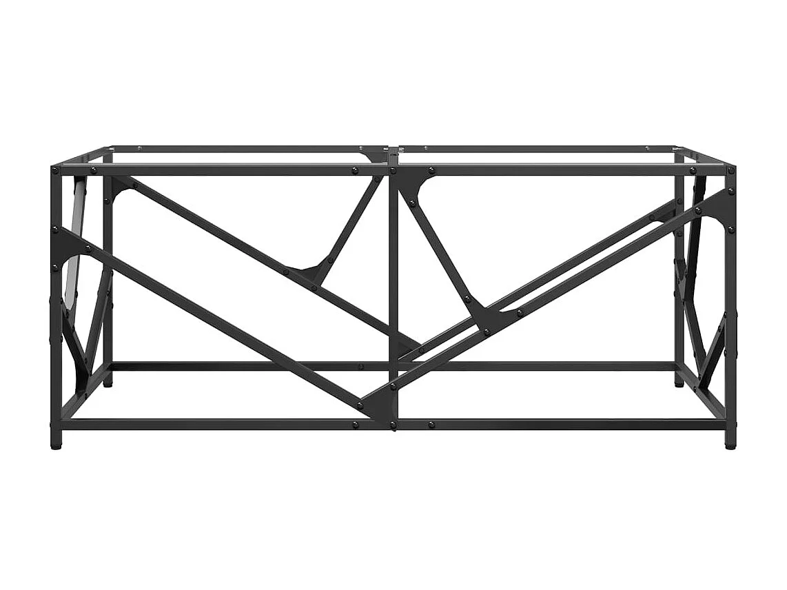 Table basse avec dessus en verre transparent 98,5x50x41cm acier
