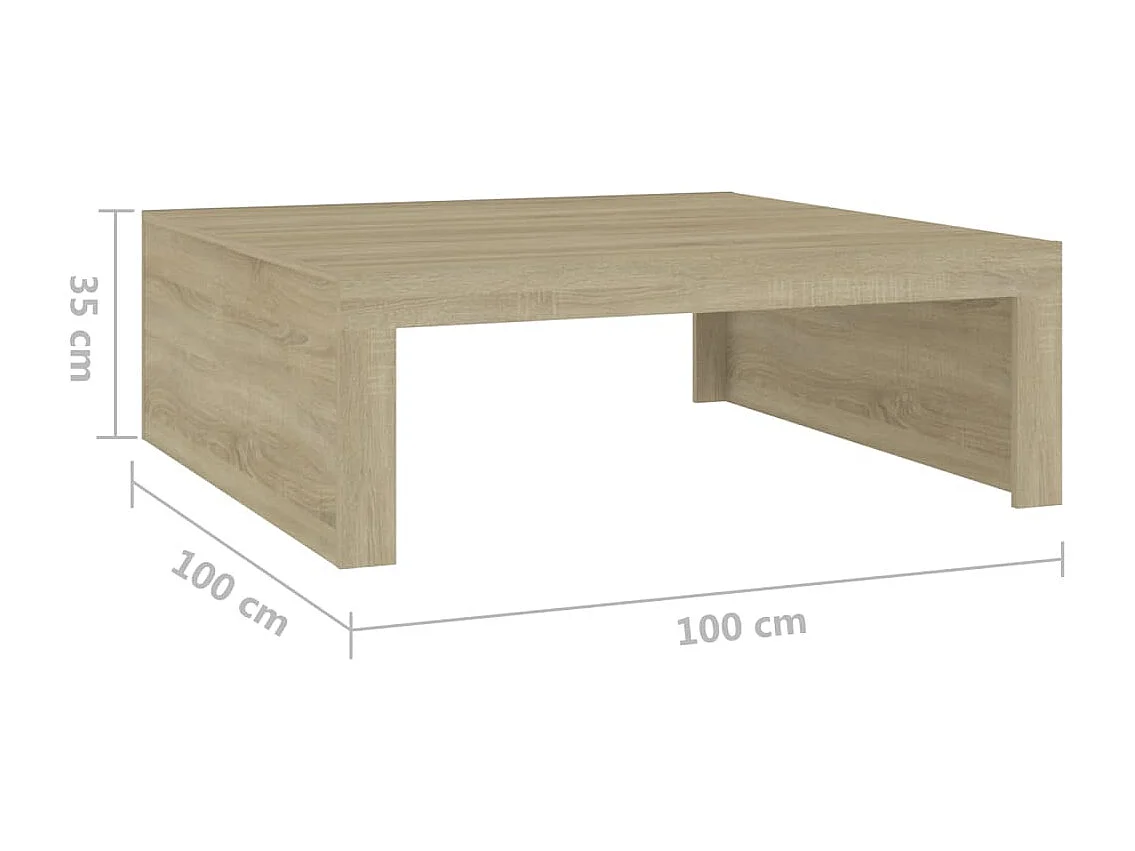 Table basse Chêne sonoma 100x100x35 cm Bois d'ingénierie