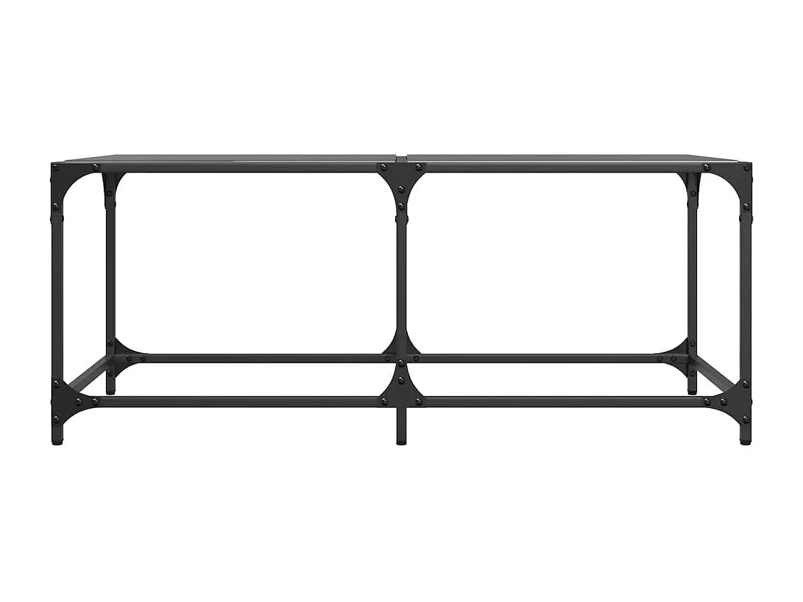 Salontafel met zwart glazen blad 98,5x50x40 cm staal