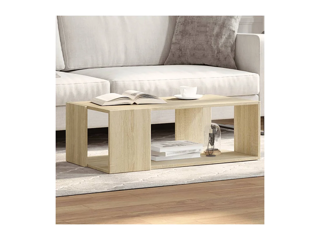 Table basse chêne sonoma 89,5x48x30 cm bois d'ingénierie