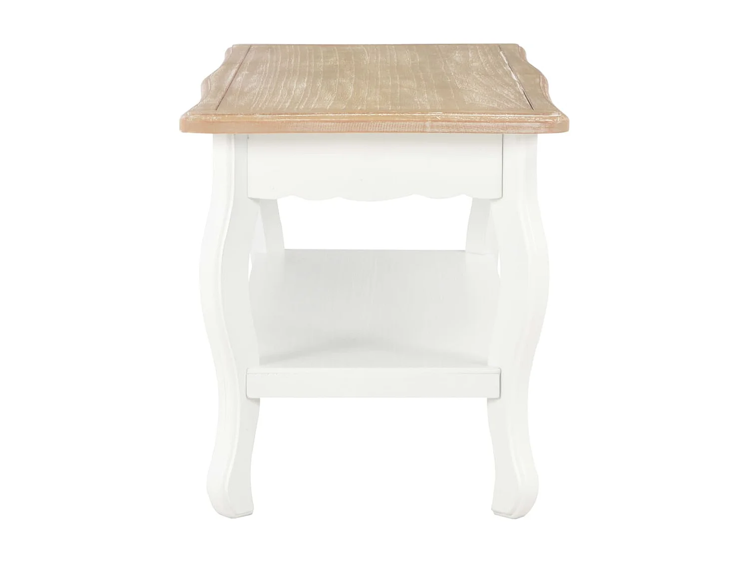 Mesa de centro 87,5x42x44 cm pinho maciço branco e castanho