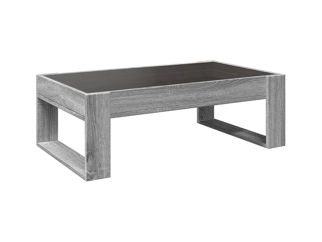 Mesa de centro luzes LED Infinity 90x53x30 cm cinzento sonoma