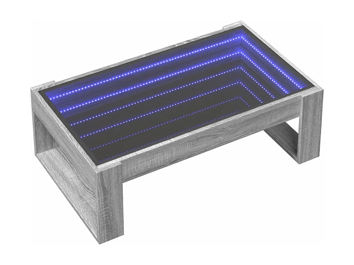 Table basse avec LED infini sonoma gris 90x53x30 cm