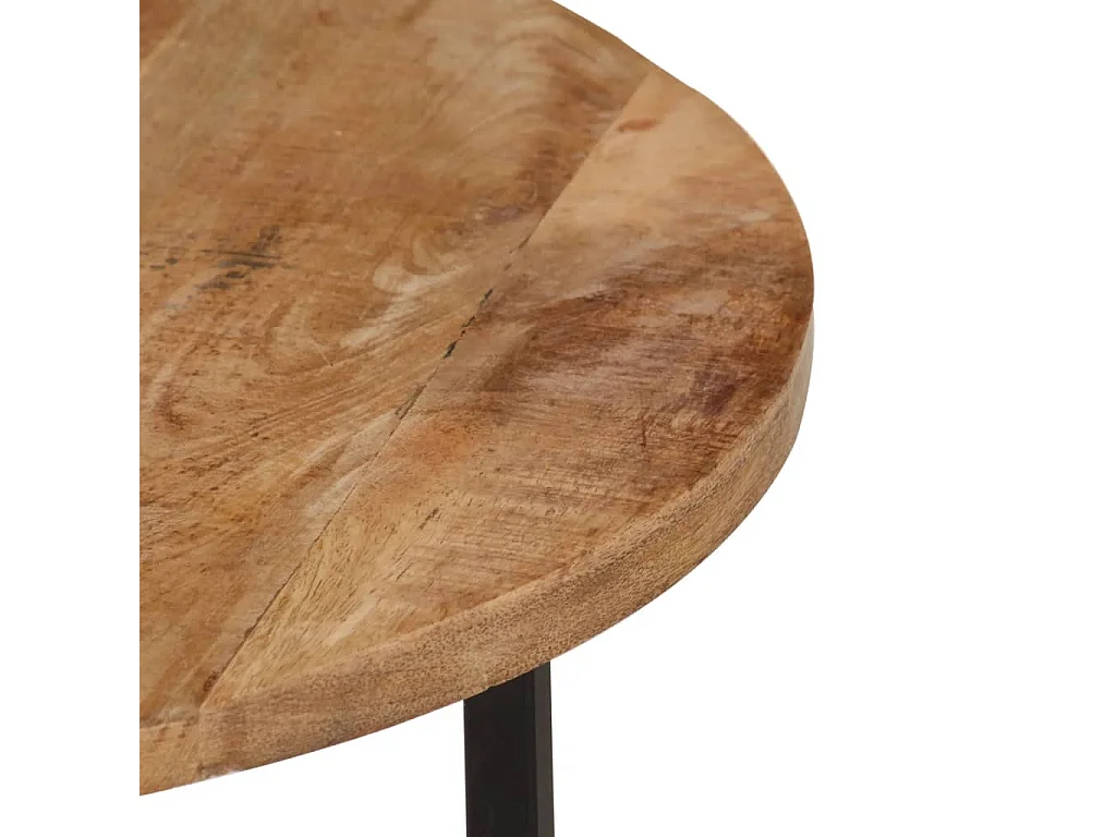 Table basse 54x54x35 cm bois de manguier solide et fer