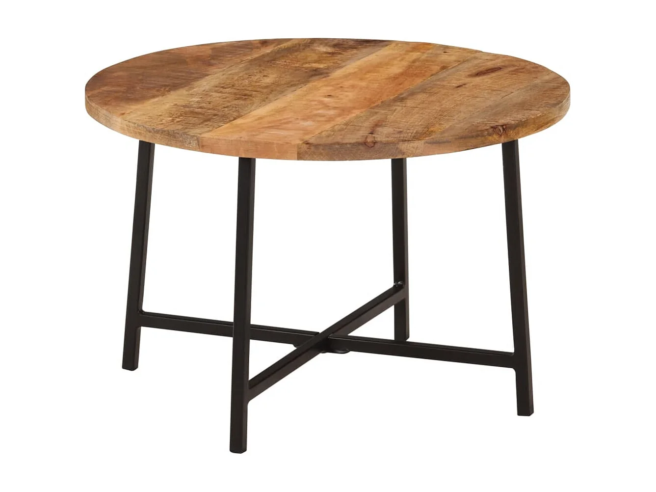 Table basse 54x54x35 cm bois de manguier solide et fer