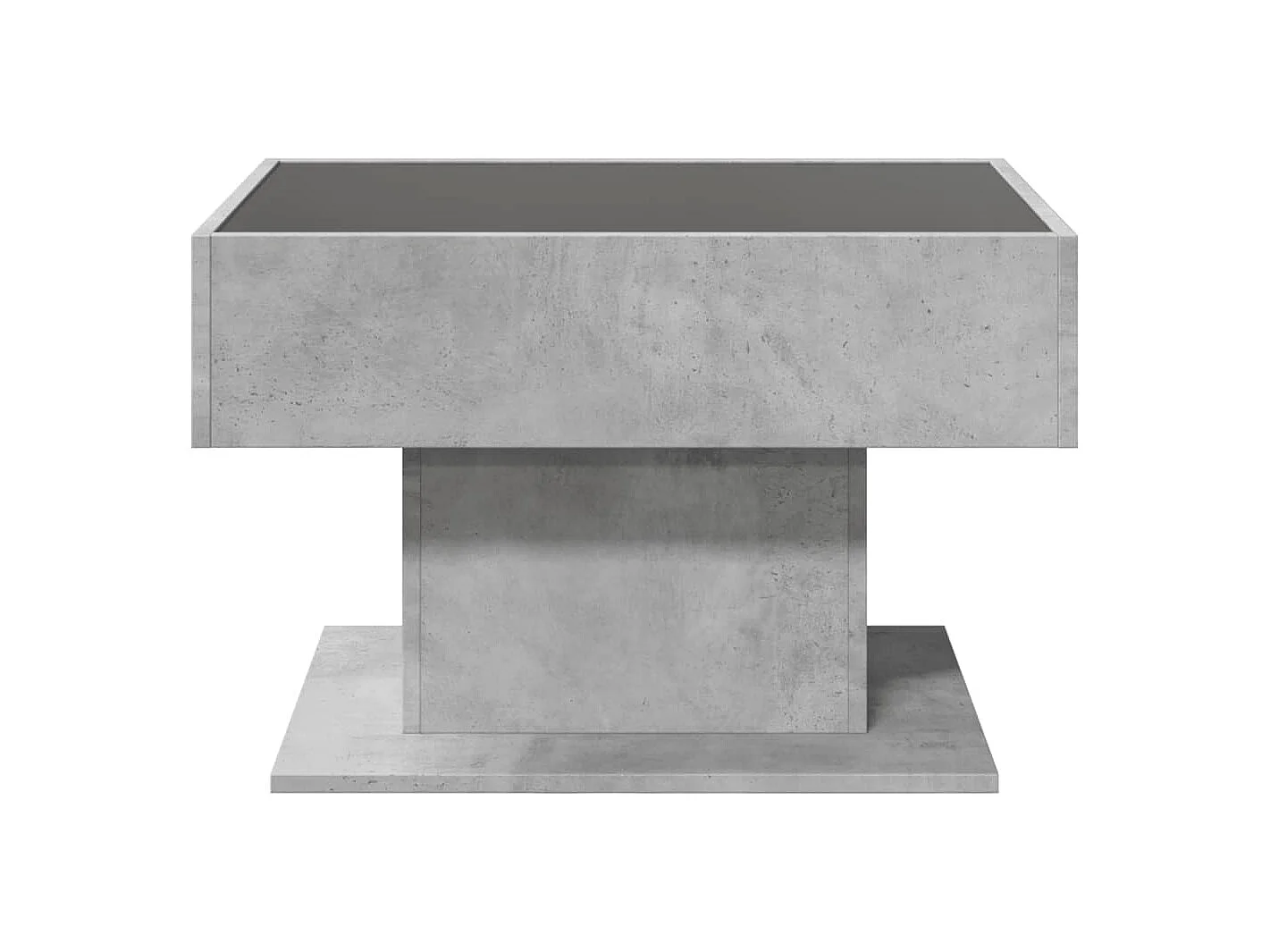 Table basse avec LED gris béton 70x50x45 cm bois d'ingénierie