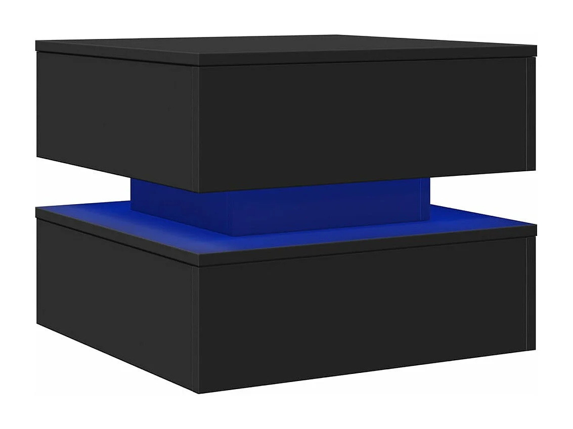 Salontafel met LED-verlichting 50x50x40 cm zwart