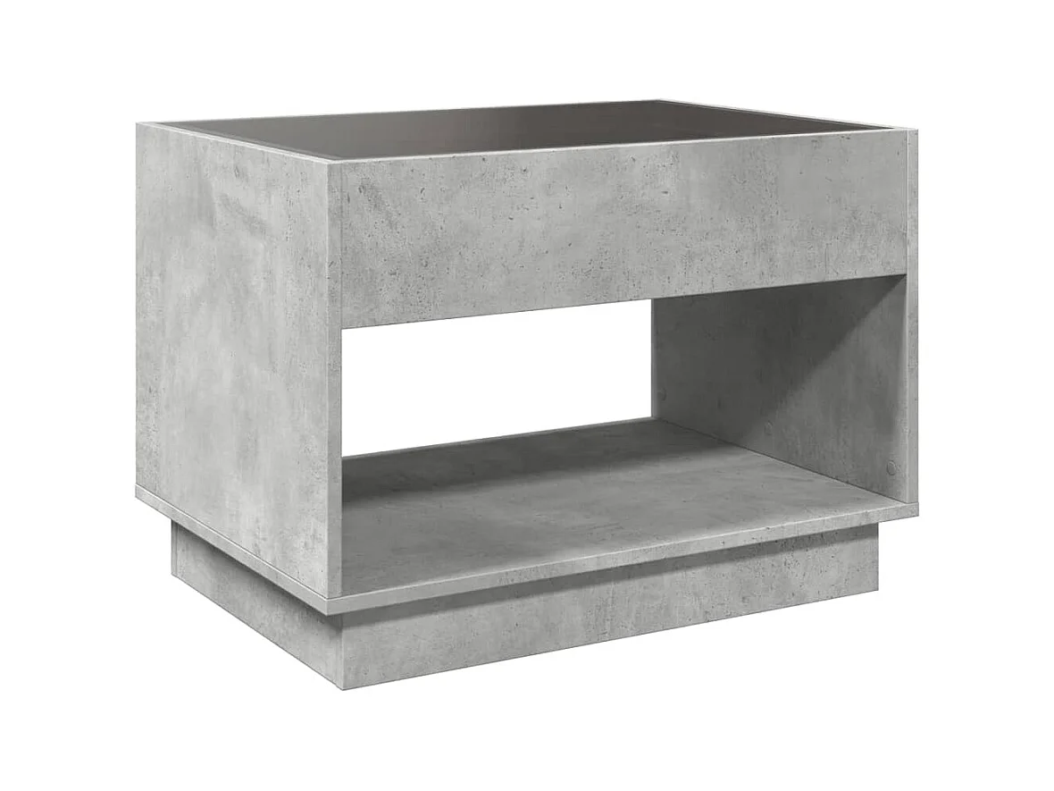 Table basse avec LED infini gris béton 70x50x50 cm