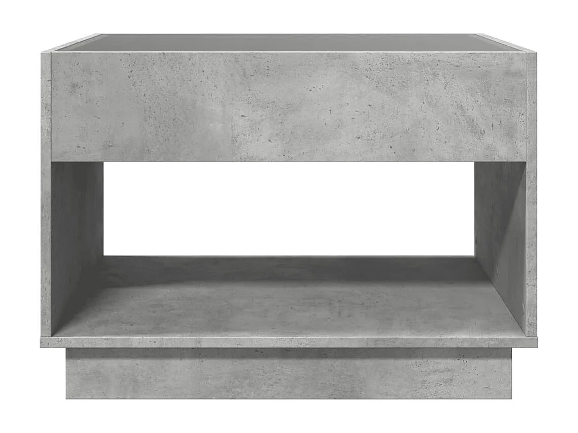Table basse avec LED infini gris béton 70x50x50 cm