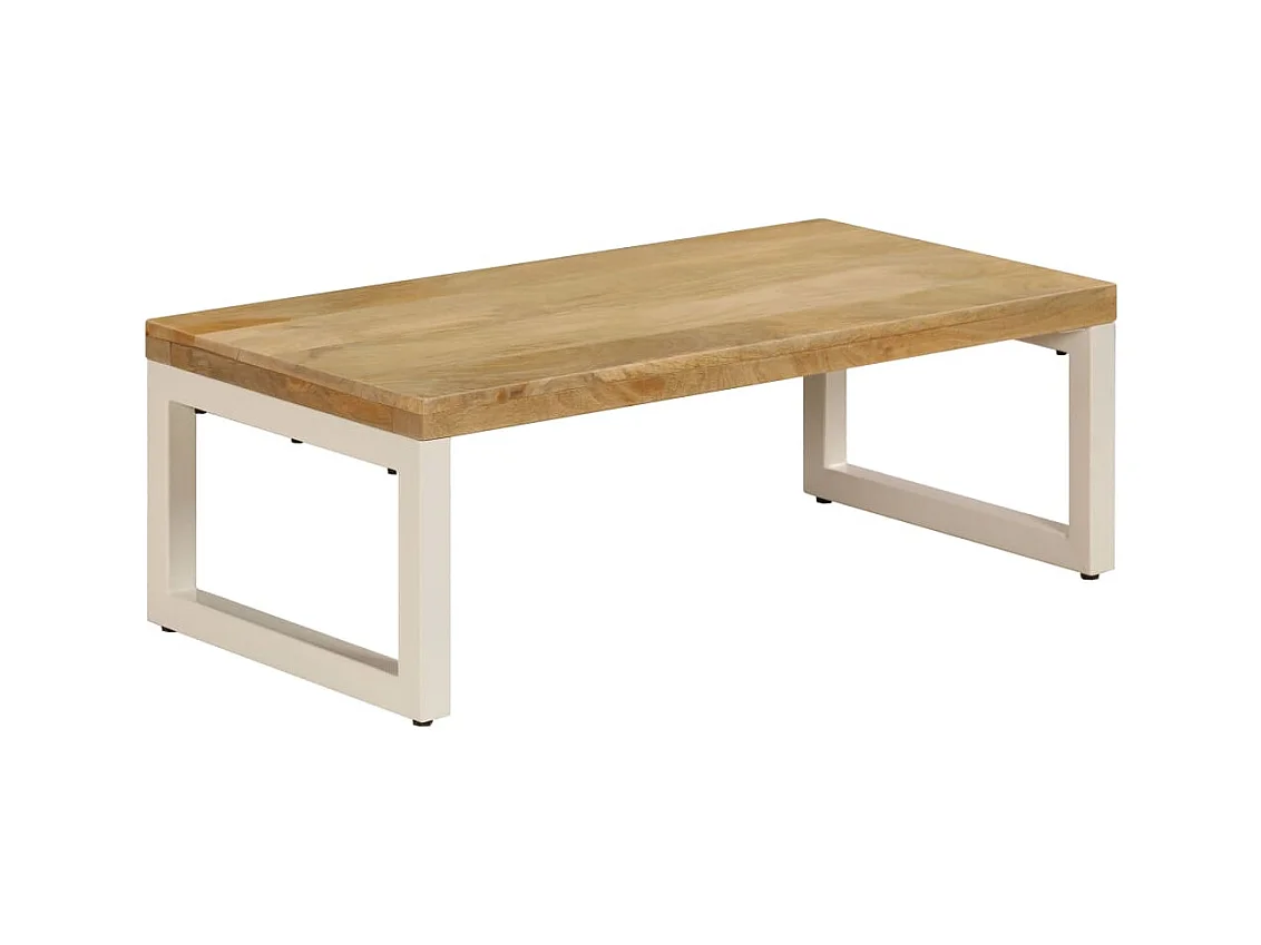 Table basse 100x50x35 cm Bois de manguier solide et acier