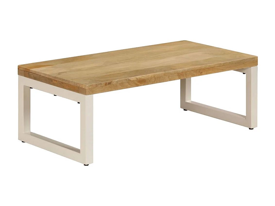 Table basse 100x50x35 cm Bois de manguier solide et acier