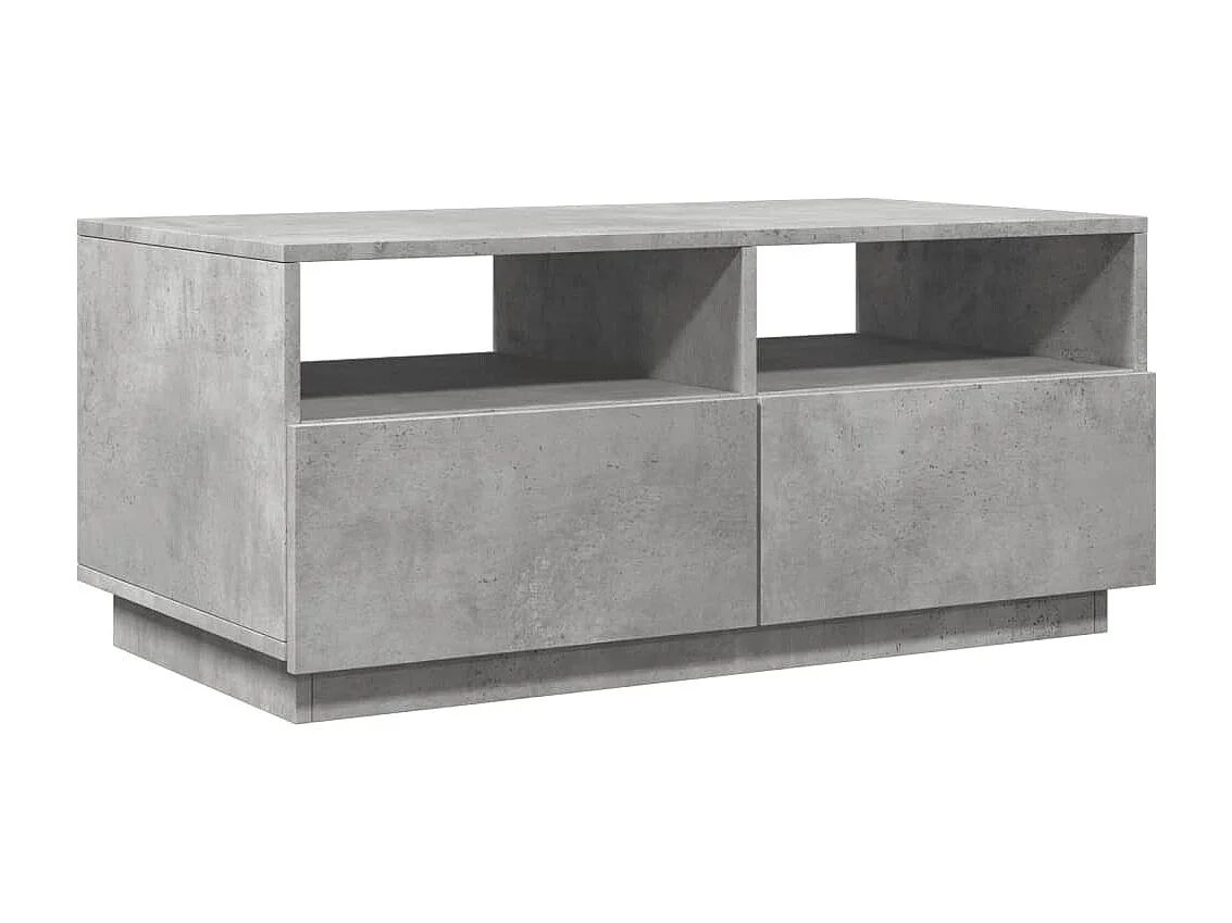 Table basse avec lumières LED gris béton 90x49x40 cm