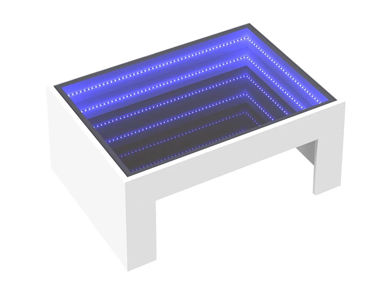 Table basse avec LED infini blanc 70x50x30 cm