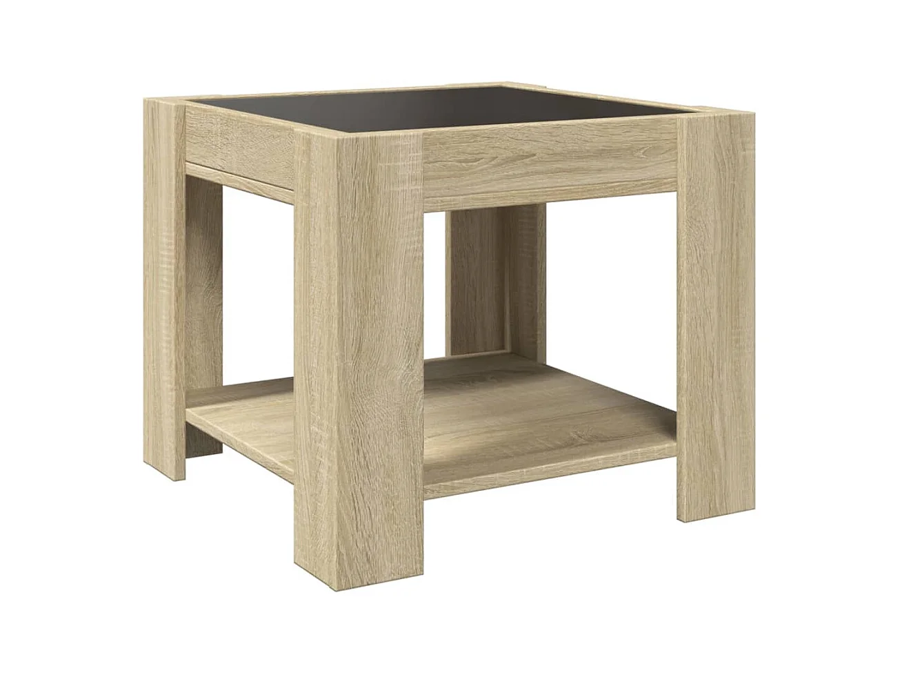 Table basse avec LED chêne sonoma 53x53x45 cm bois d'ingénierie