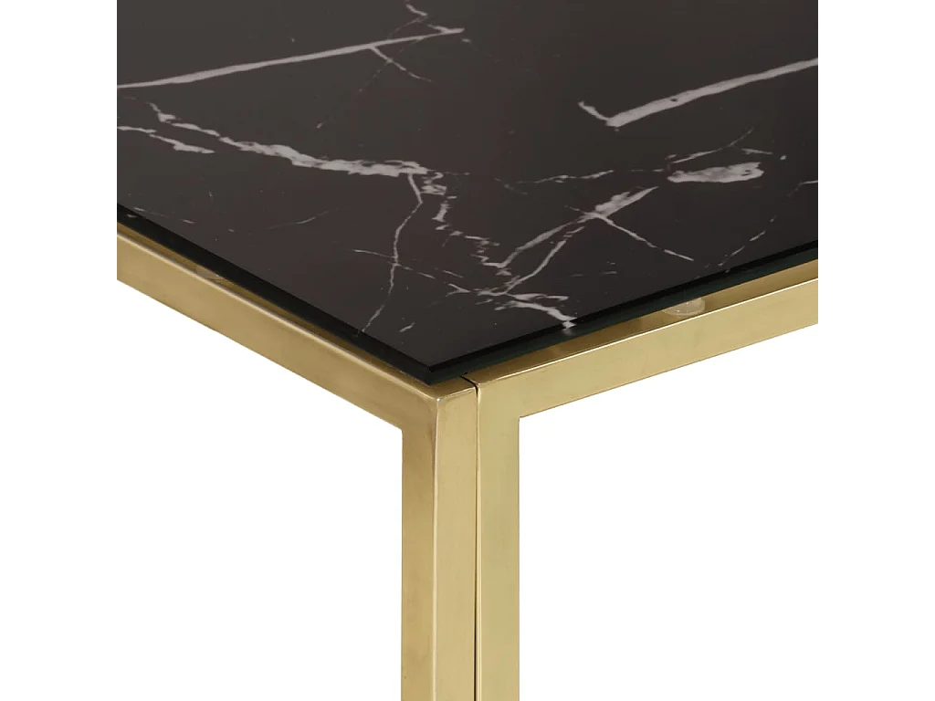 Mesa de centro dorada acero inoxidable y vidrio templado