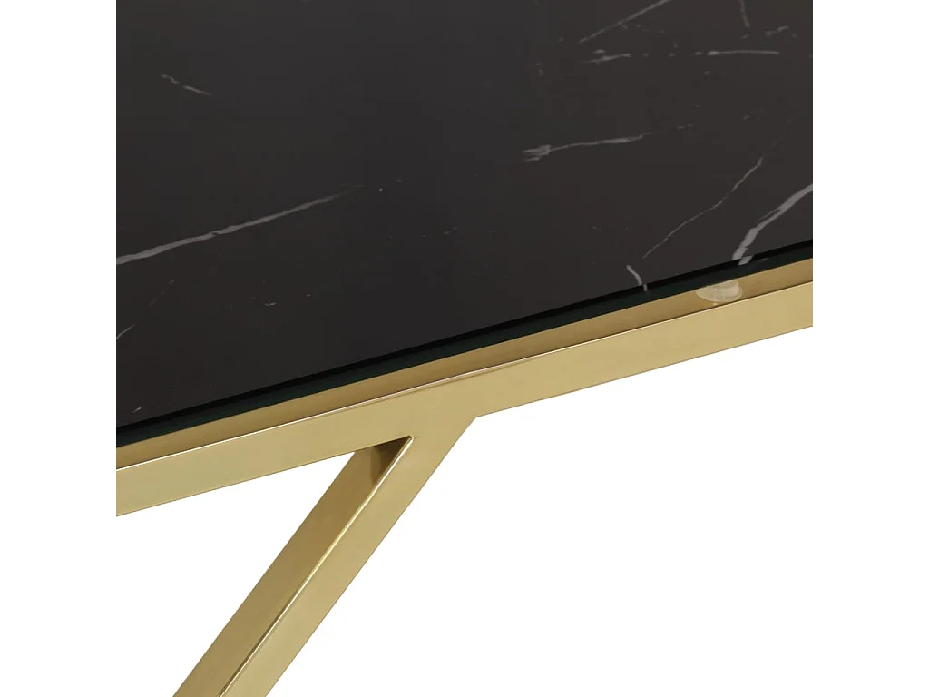 Mesa de centro dorada acero inoxidable y vidrio templado