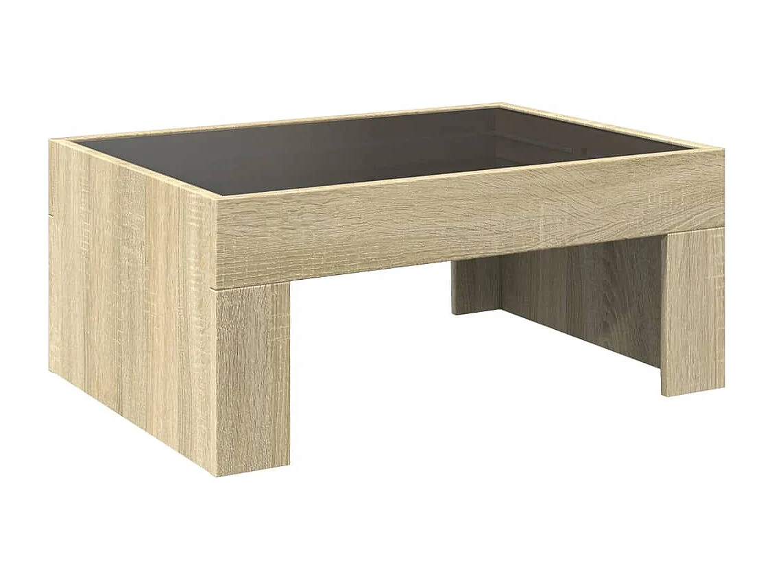 Table basse avec LED infini chêne sonoma 70x50x30 cm