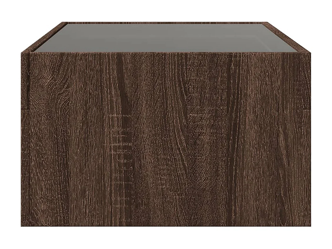 Table basse avec LED infini chêne marron 90x50x30 cm