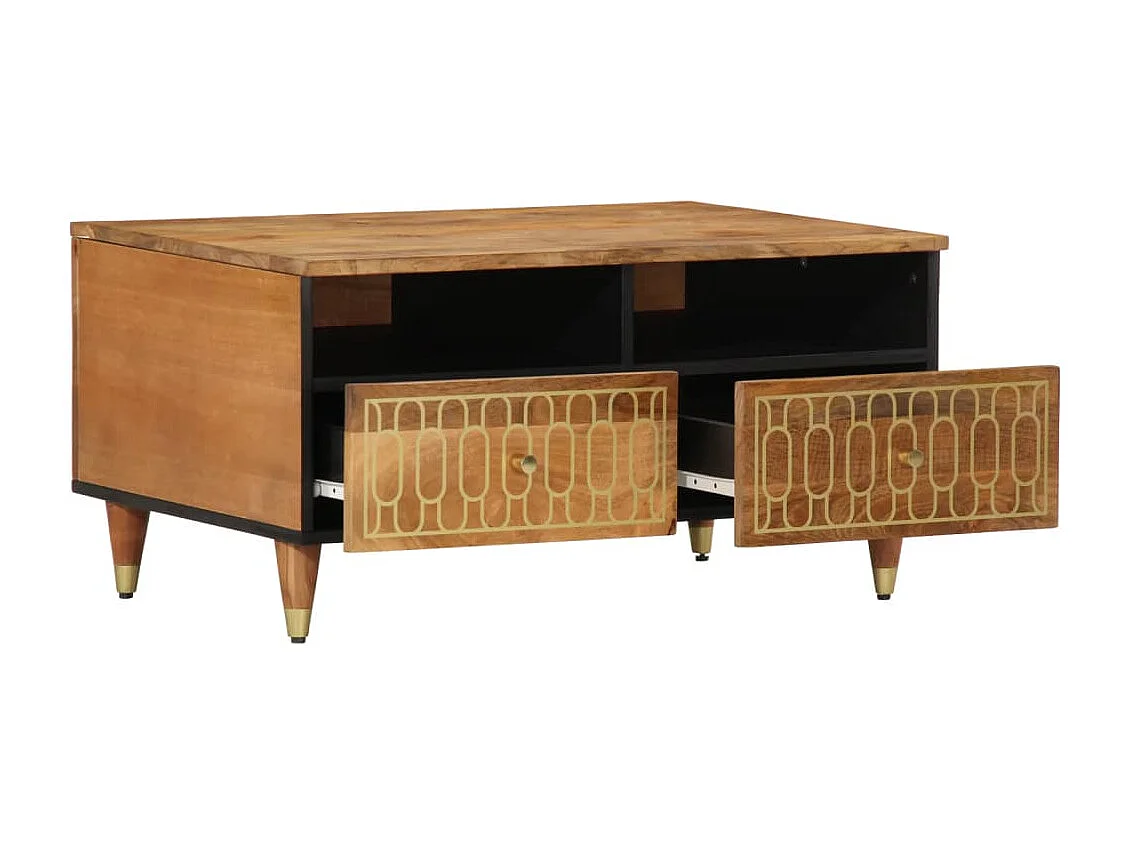 Mesa de centro de madera maciza mango 80x54x40 cm