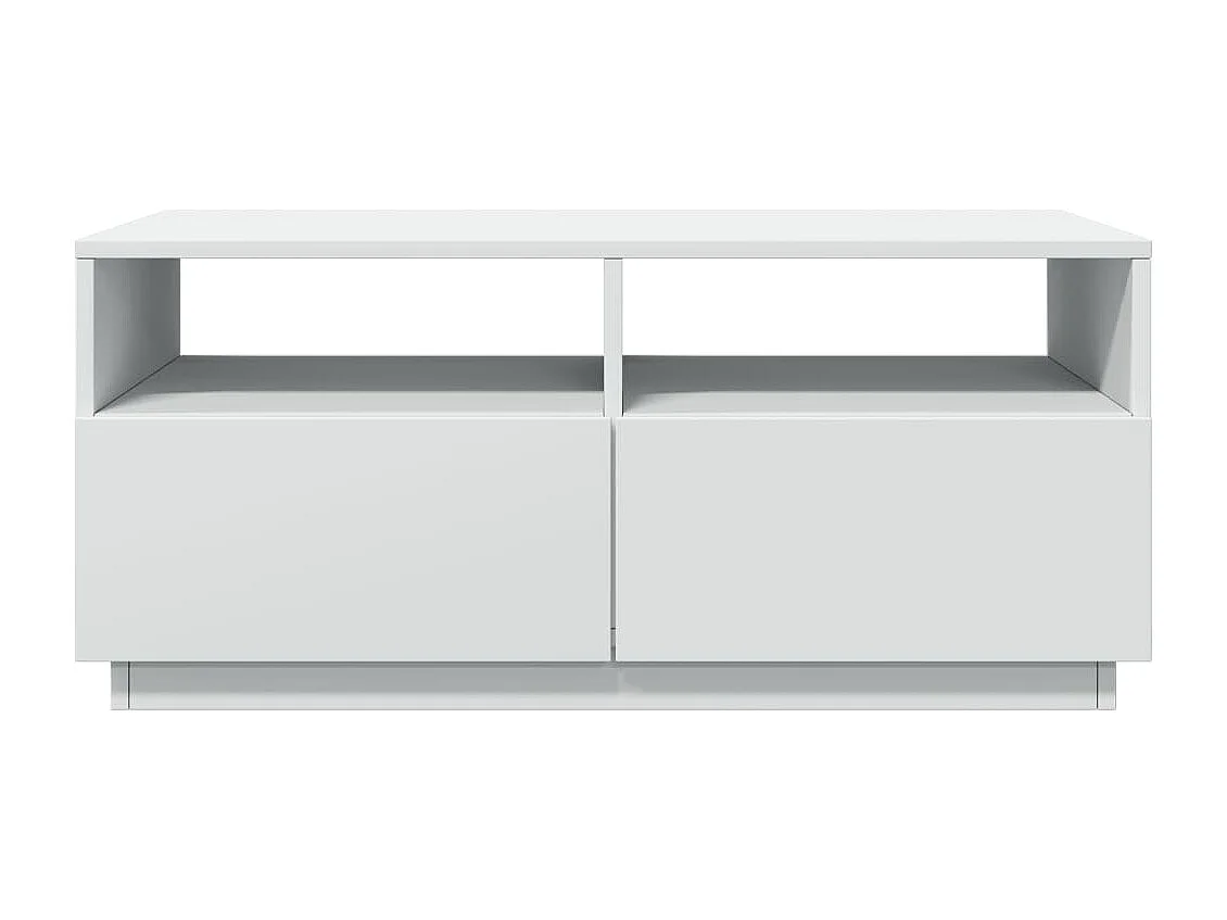 Table basse avec lumières LED blanc 90x49x40 cm