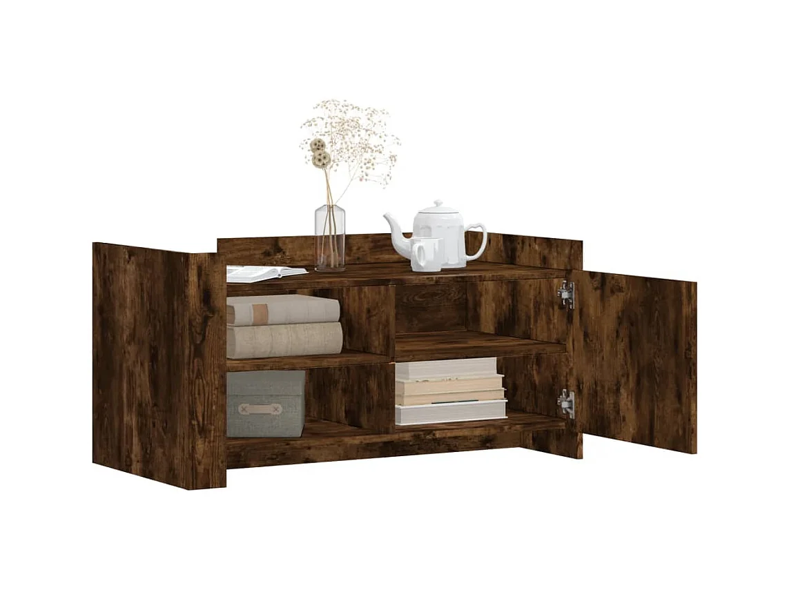 Table basse chêne fumé 100x50x50 cm bois d'ingénierie