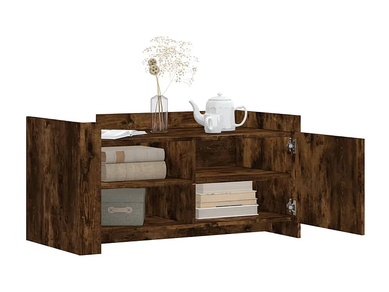 Table basse chêne fumé 100x50x50 cm bois d'ingénierie