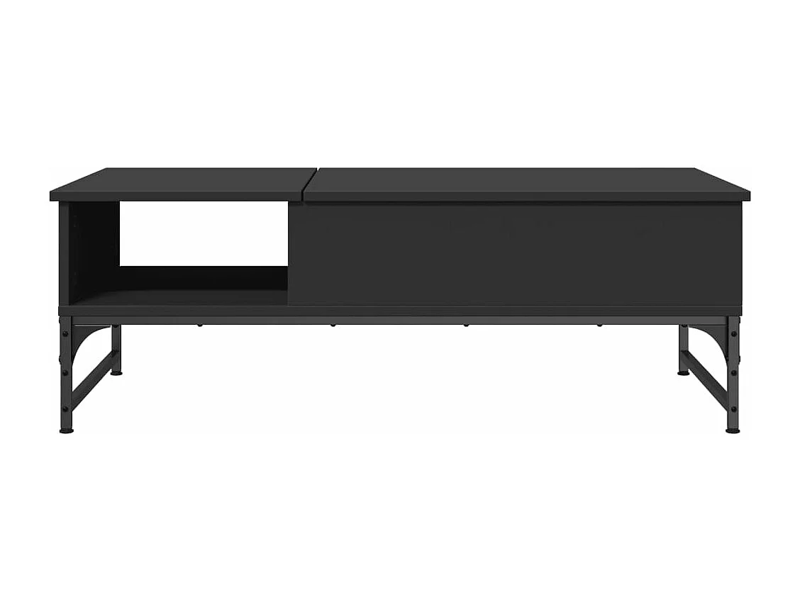 Table basse noir 100x50x35 cm bois d'ingénierie et métal